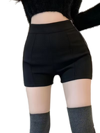 Women's High-Waisted Seamed Shorts