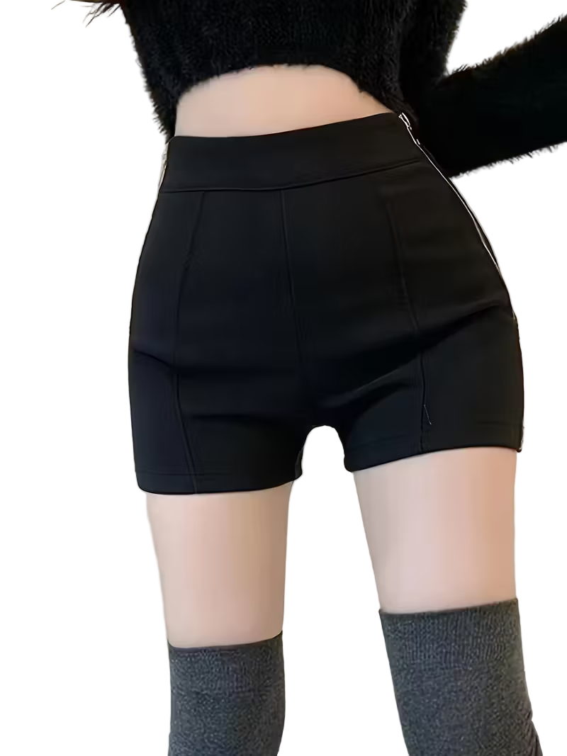 Women's High-Waisted Seamed Shorts