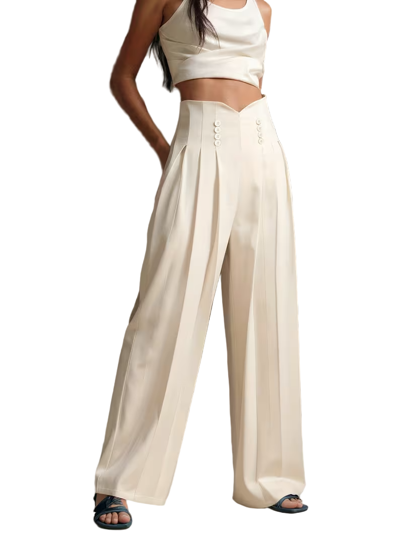 Women's High-Waisted Wide-Leg Pants