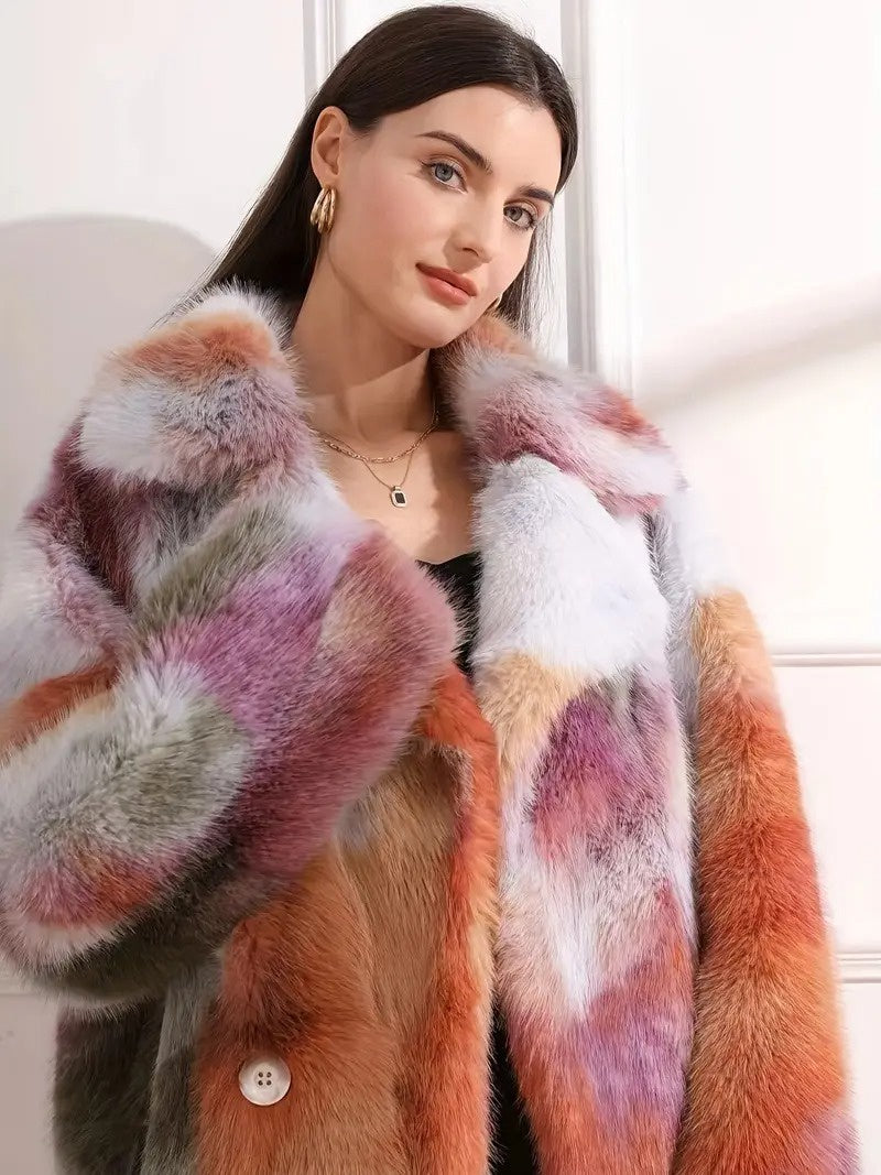 Women's Multicolor Patterned Coat