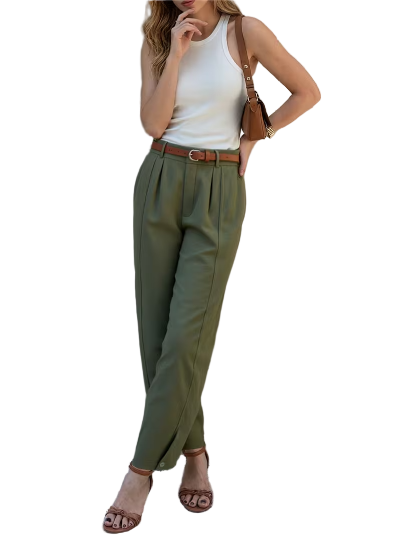 Women's Structured Pleated Trousers