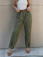 Women's Structured Pleated Trousers
