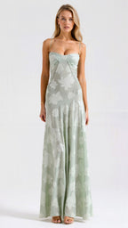 Women's Lace Up Back Maxi Dress Thin Strap