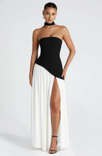 Women’s Long Strapless Dress High Slit