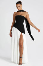 Women’s Long Strapless Dress High Slit