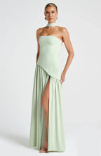 Women’s Long Strapless Dress High Slit